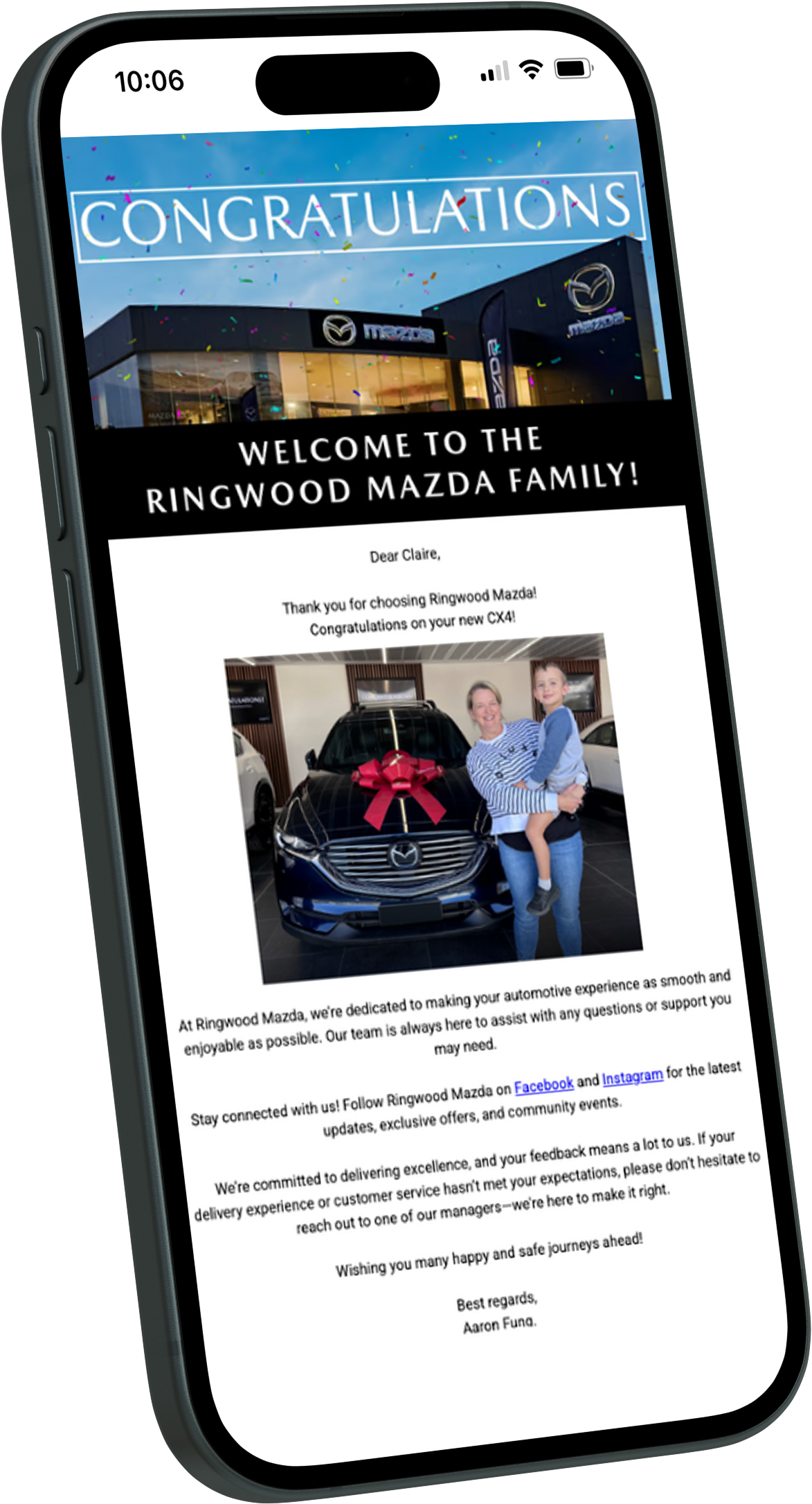 Mockup Mazda email